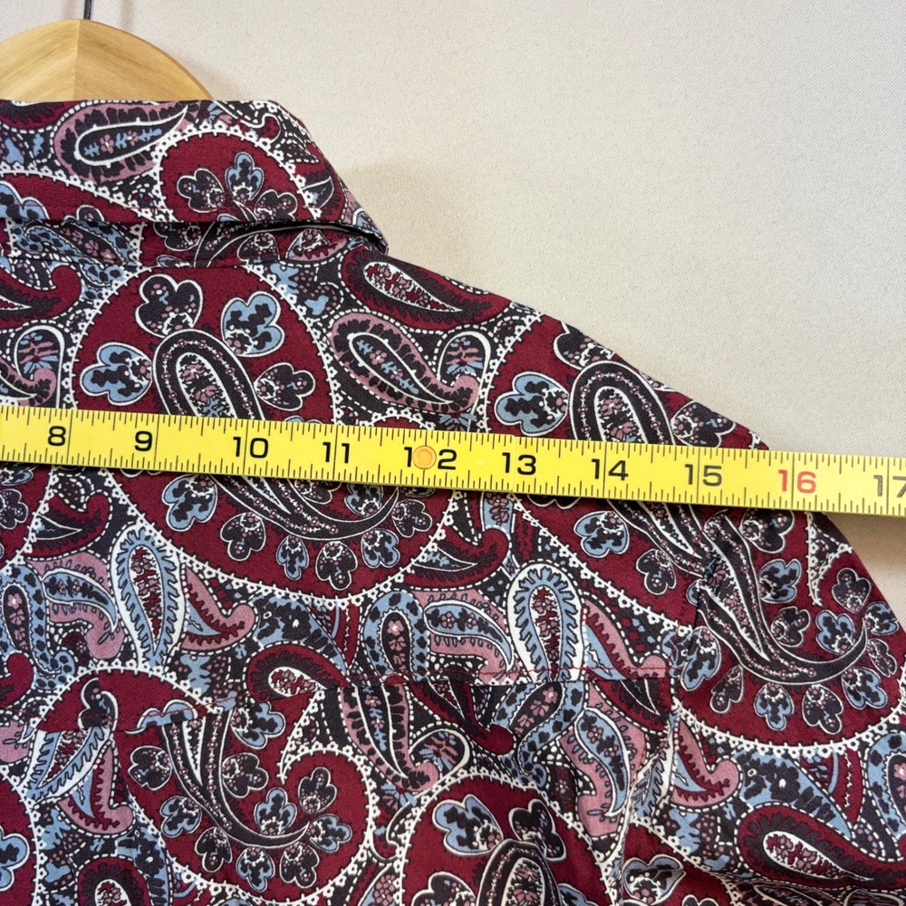 NEW Cinch Paisley Western Shirt Womens Medium Burgundy Pearl Snap Cotton Rodeo - Picture 7 of 15